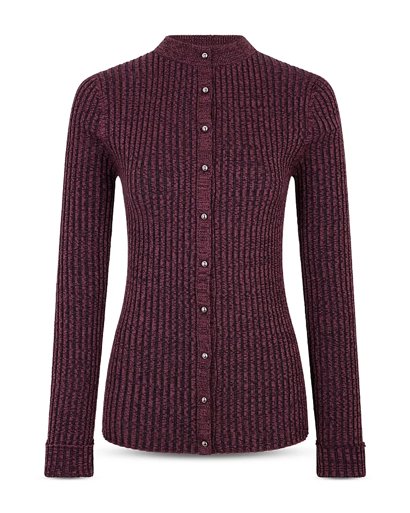 Wool & Silk Ribbed Cardigan by Rabanne