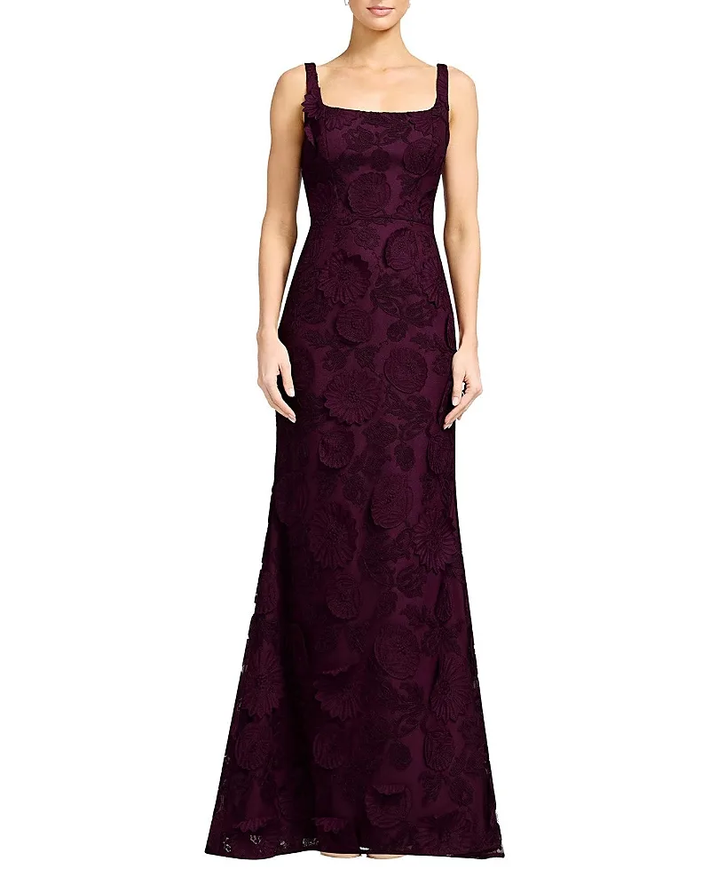 Lorena Embroidered Floral Mermaid Gown by Dress the Population