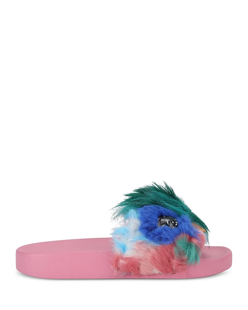 London Meena Mascot Faux Fur Sandals