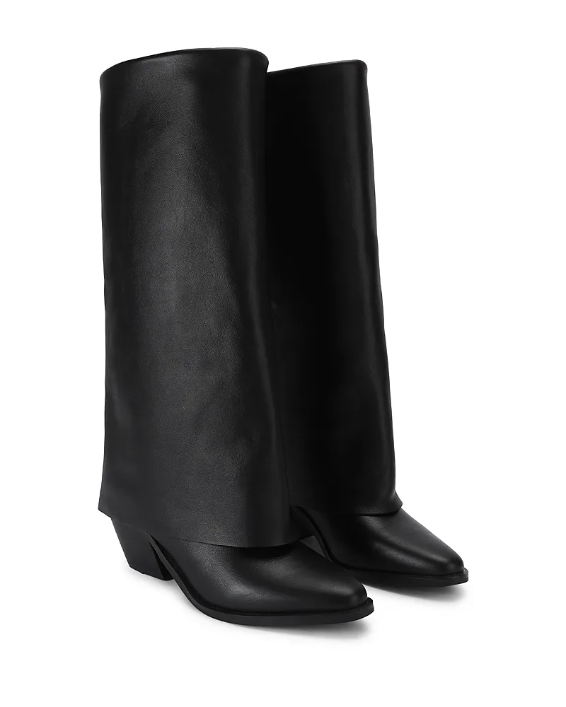 Chiltern Folded Leather Knee High Boots by Kurt Geiger