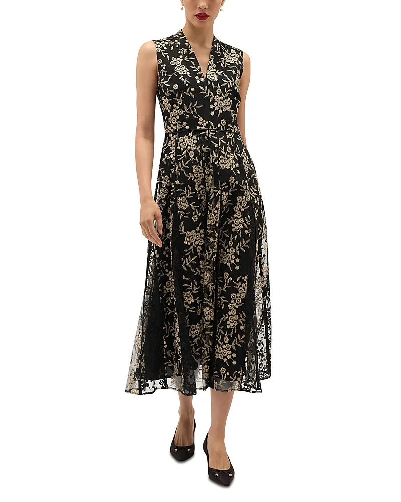 Quin Embroidered Midi Dress by Hobbs London