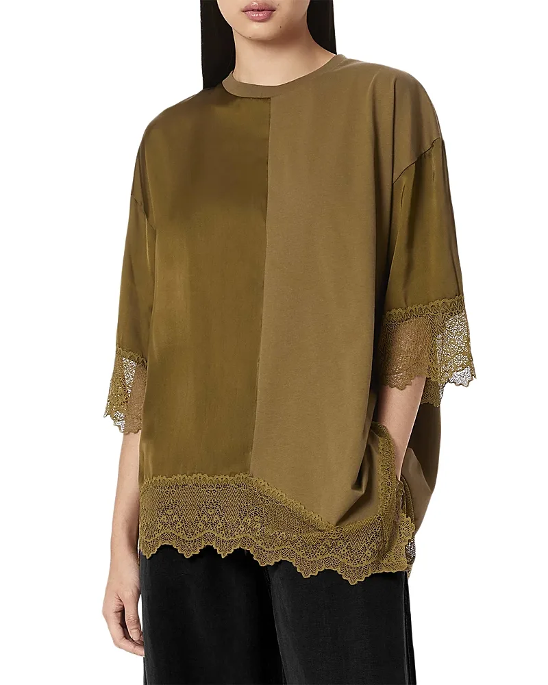 Lenny Lace Trim Tee by AllSaints