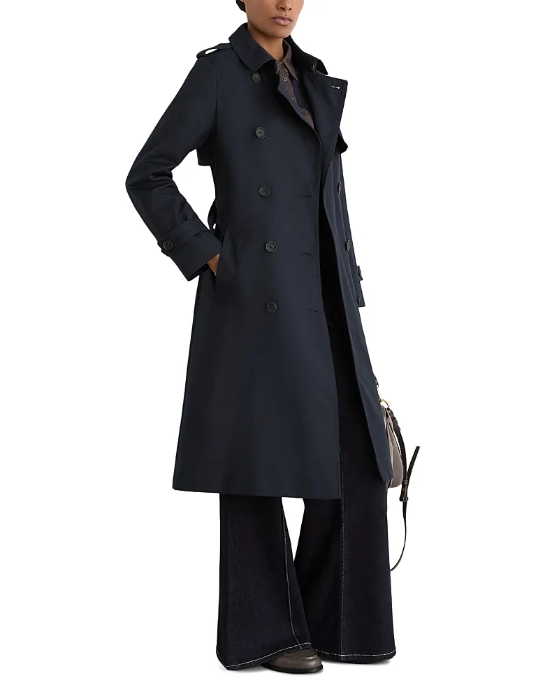 Azura Double Breasted Removable Hood Trench Coat