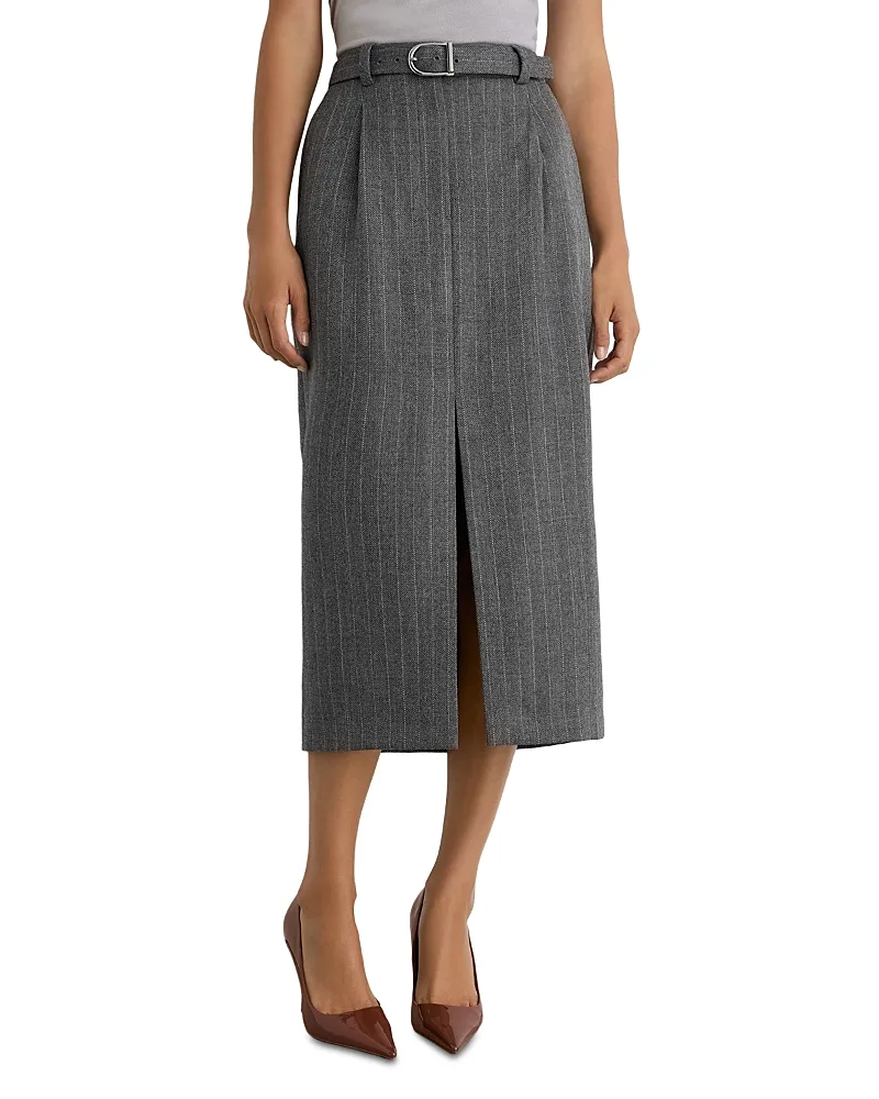 Astrid Wool Belted Pencil Skirt by Reiss