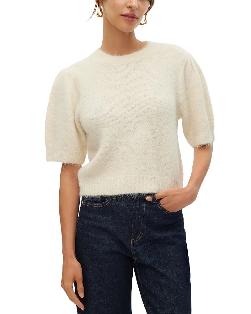 Novah Short Sleeve O Neck Puff Pullover Sweater by VERO MODA