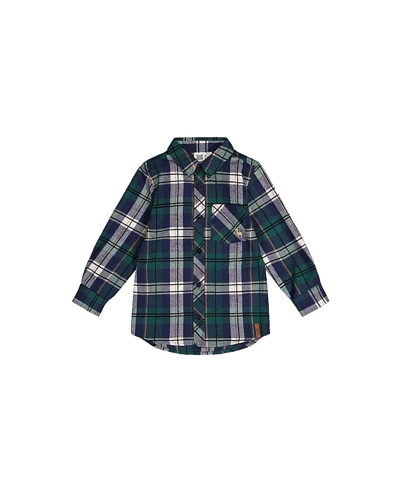 Plaid Button Front Collar Shirt by Deux Par Deux