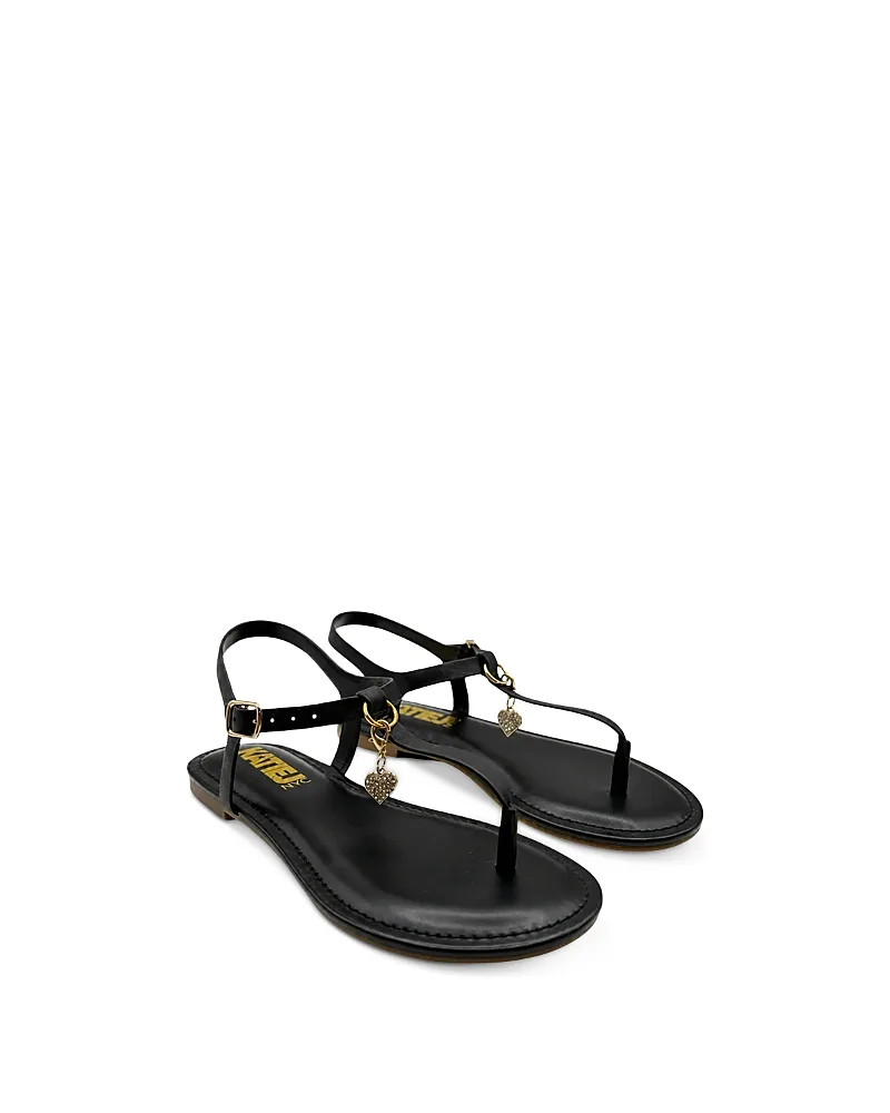 Dani Heart Charm Leather Sandals by Katiejnyc