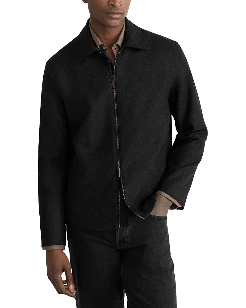 Wool Harrington Full Zip Jacket by Eton