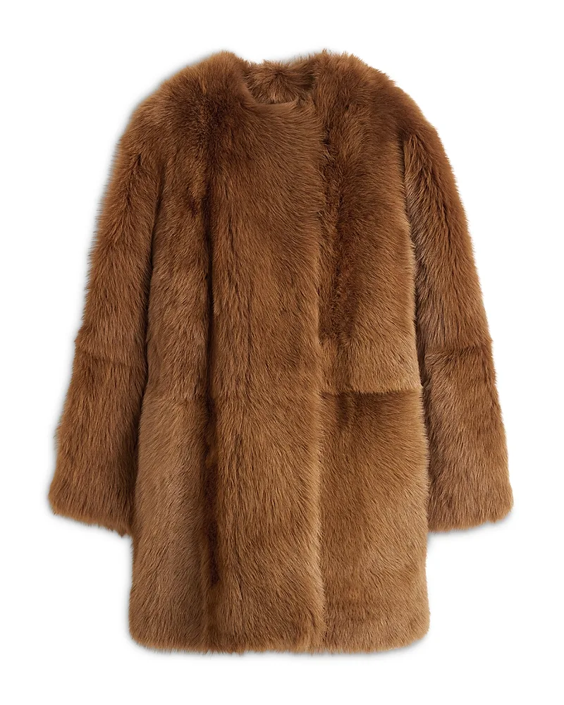 Silky Shearling Fur Coat by Totême