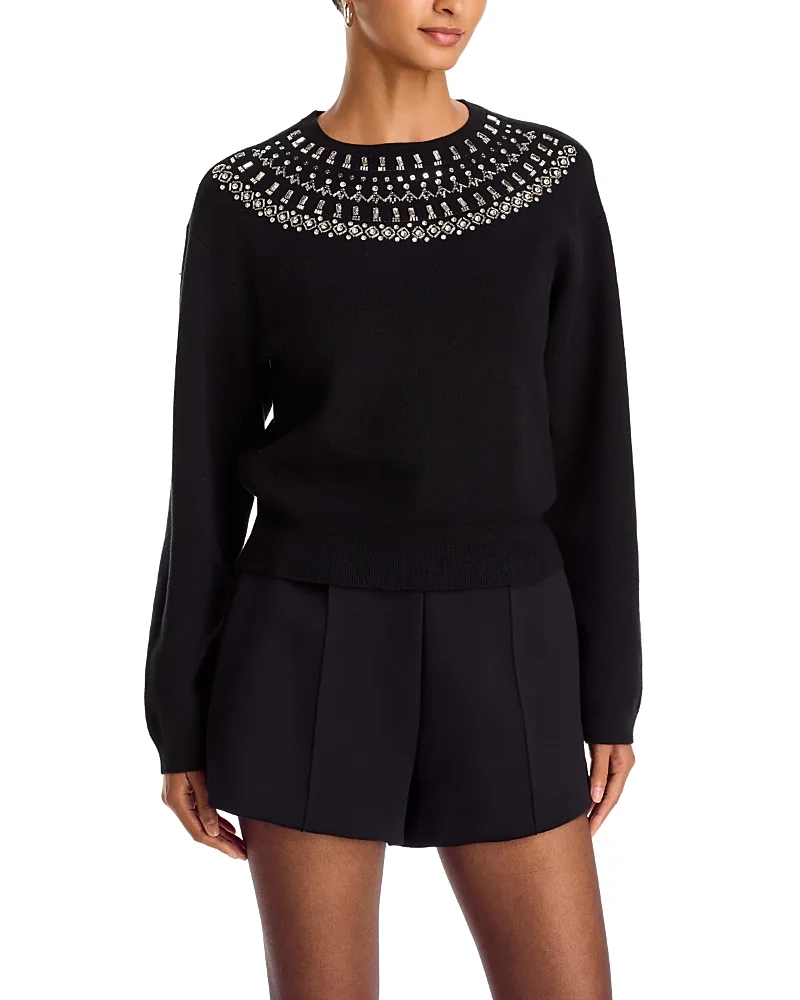 Jeweled Crewneck Sweater