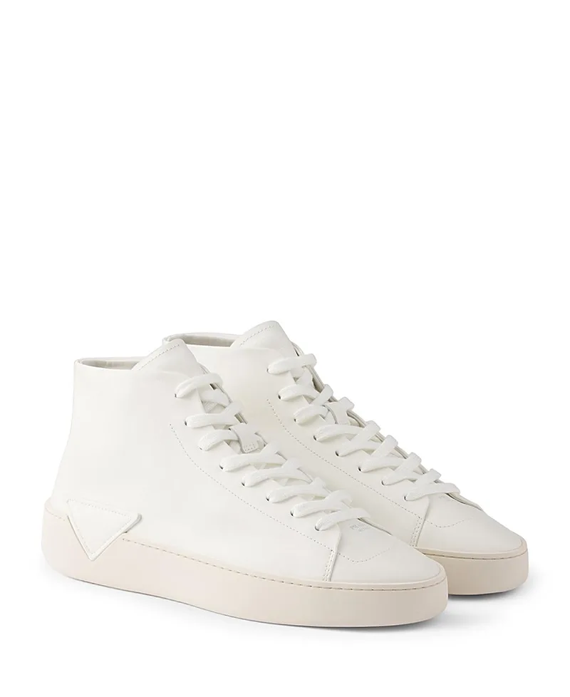 High-Top Leather Sneakers by Prada