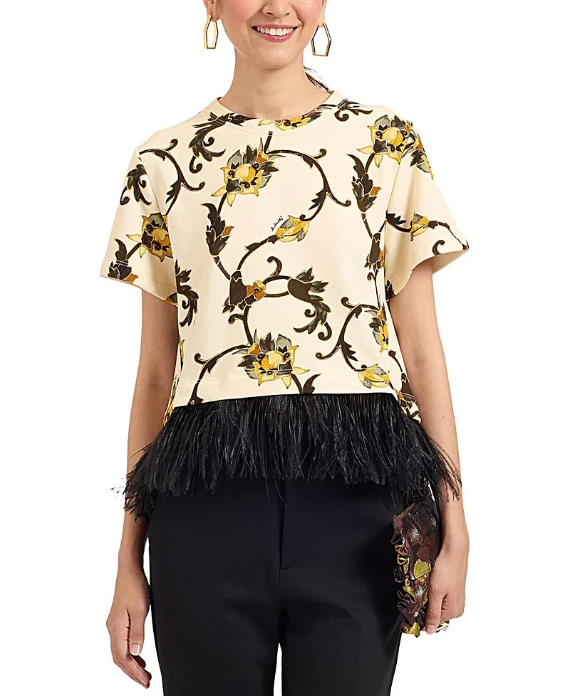 La Scala Tee with Feathers by La Doublej