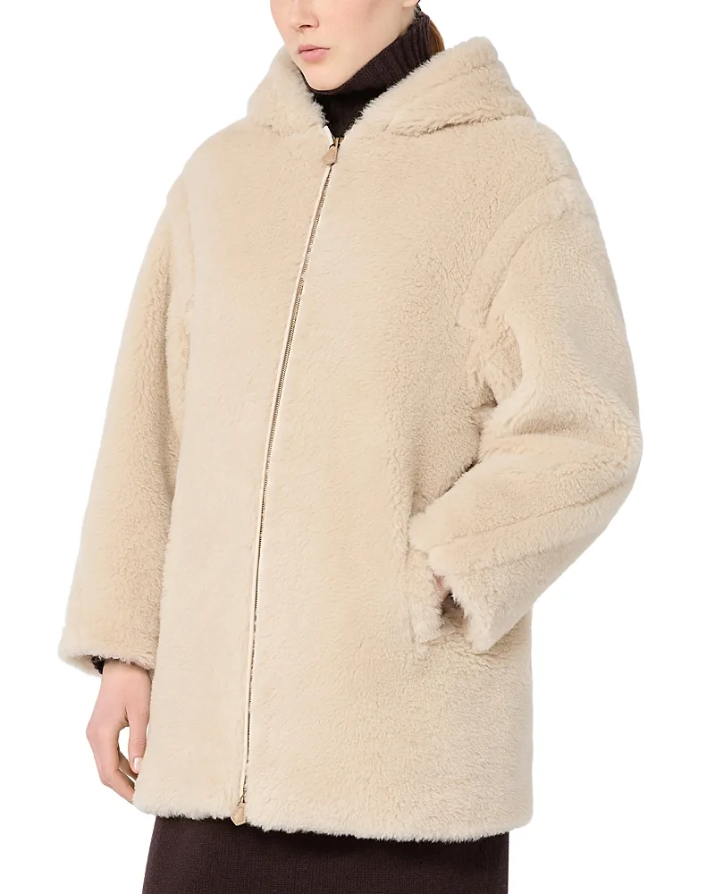 Mxmspadino Alpaca Wool Silk Hooded Coat by Max Mara