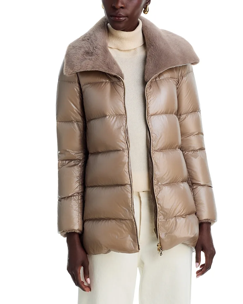 Faux Fur Trim Down Puffer Coat by Herno