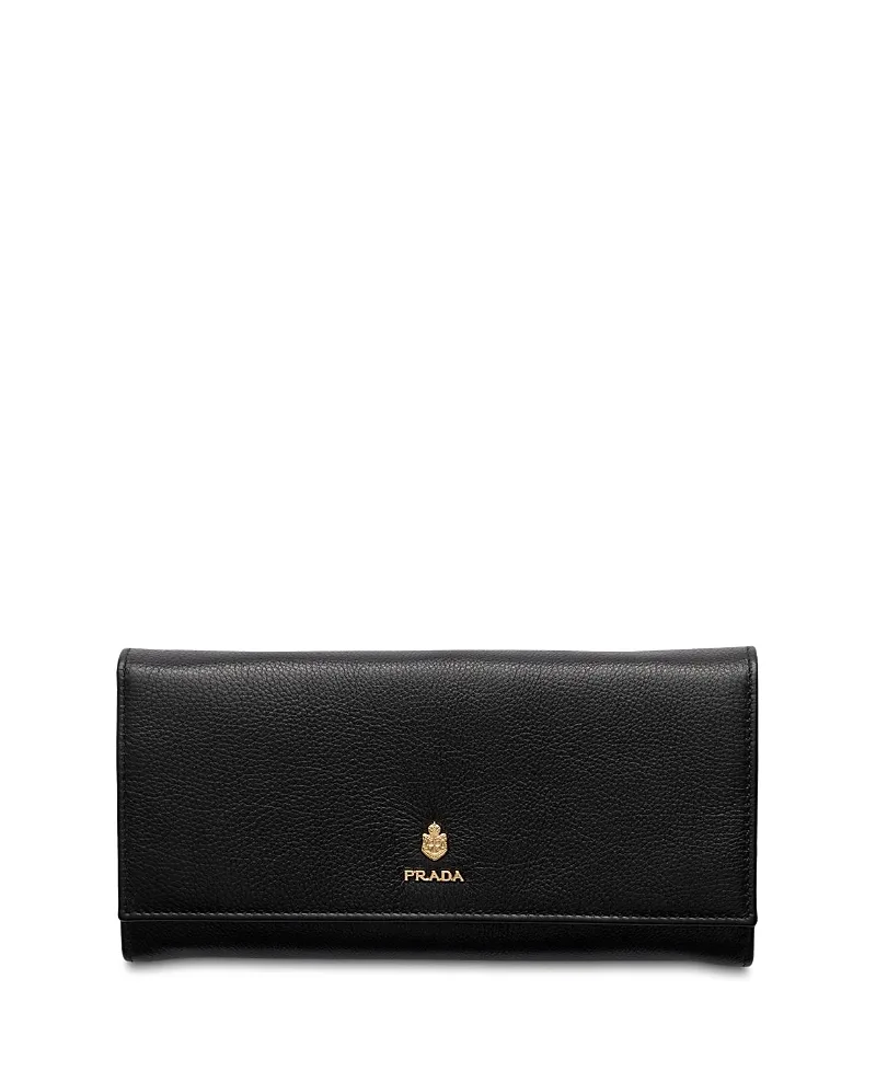 Large Leather Wallet by Prada