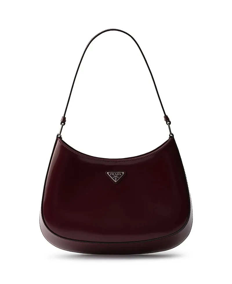 Cleo Brushed Leather Shoulder Bag by Prada