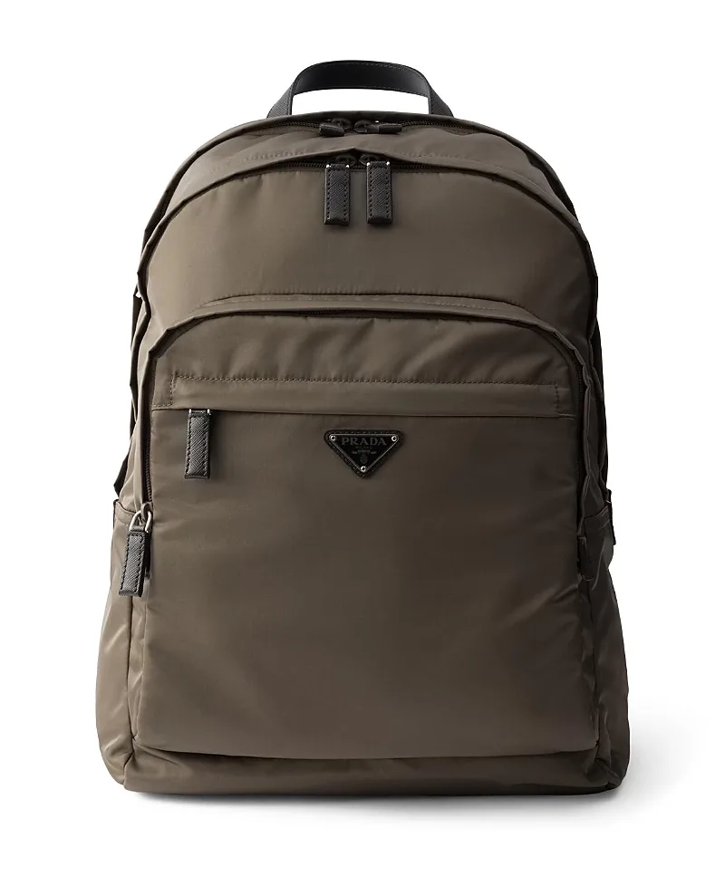 Re-Nylon and Saffiano Leather Backpack