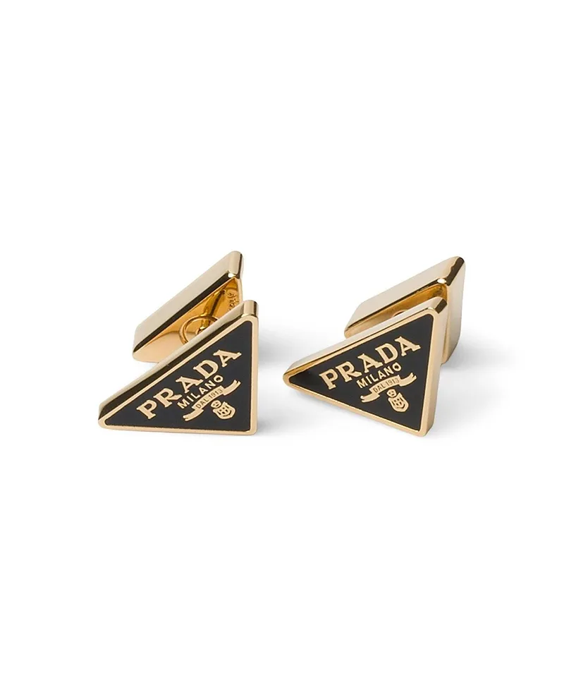 Enameled Metal Earrings by Prada