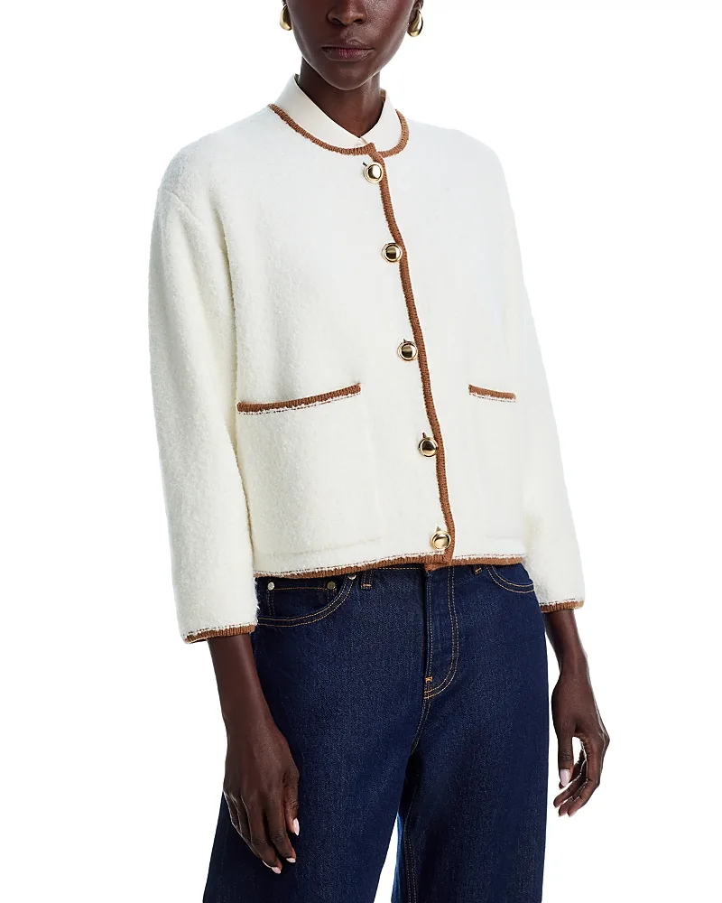 Boucle Crewneck Cardigan