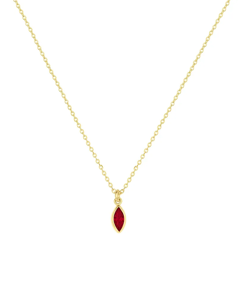 Marquise Birthstone Charm Necklace by Set & Stones