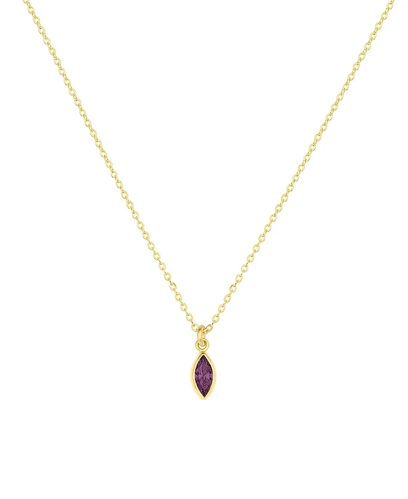 Marquise Birthstone Charm Necklace by Set & Stones