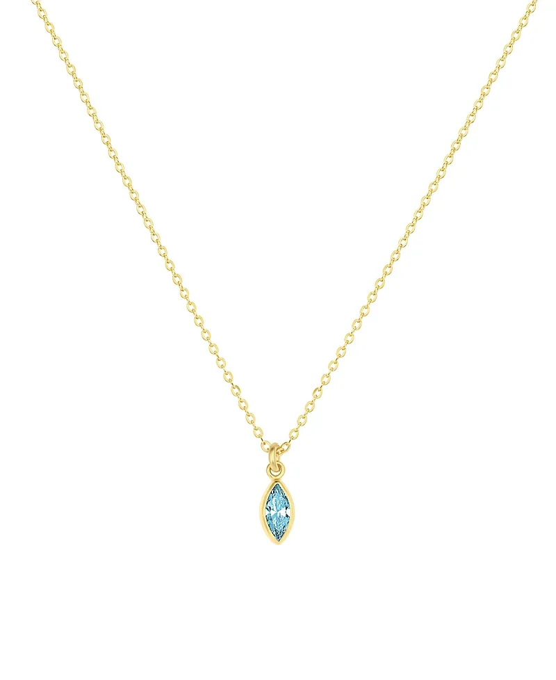 Marquise Birthstone Charm Necklace