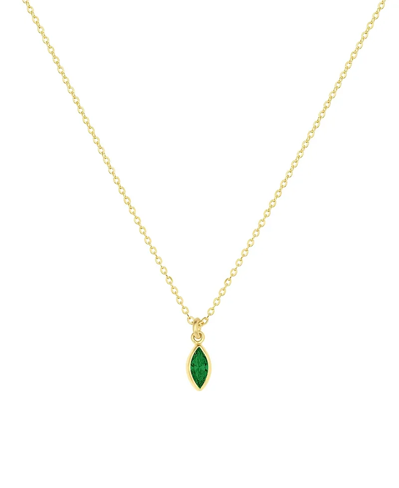 Marquise Birthstone Charm Necklace by Set & Stones
