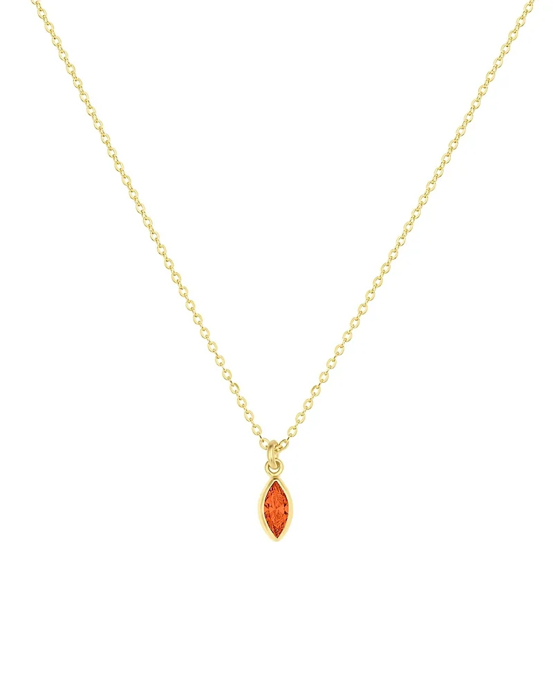 Marquise Birthstone Charm Necklace
