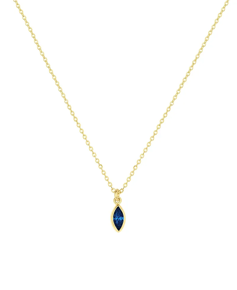 Marquise Birthstone Charm Necklace by Set & Stones
