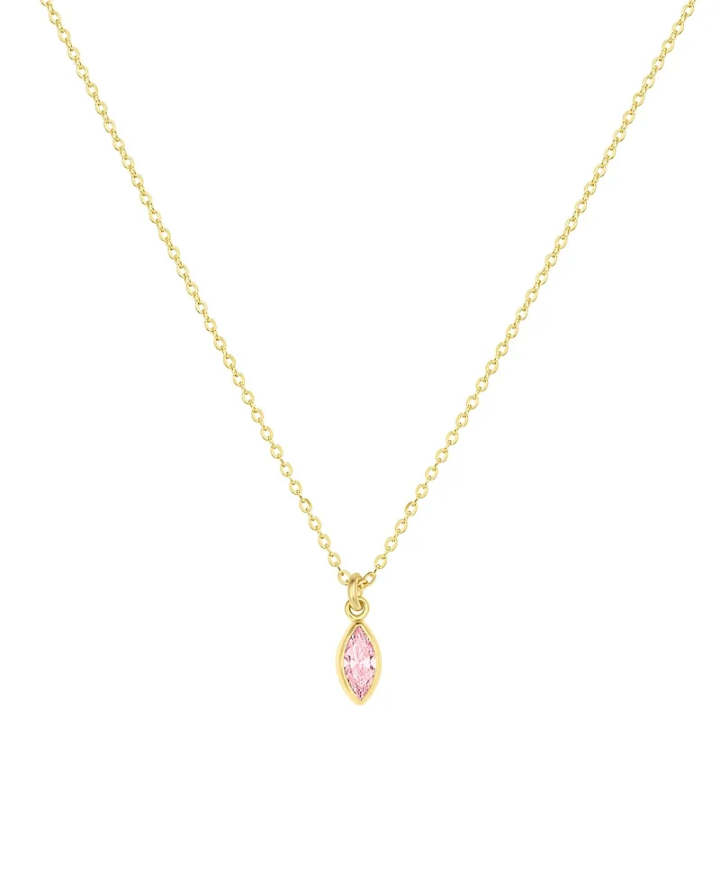 Marquise Birthstone Charm Necklace