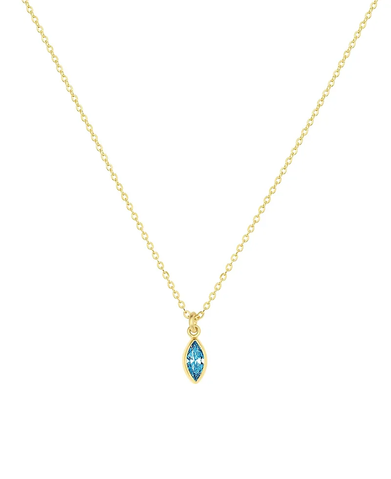 Marquise Birthstone Charm Necklace by Set & Stones