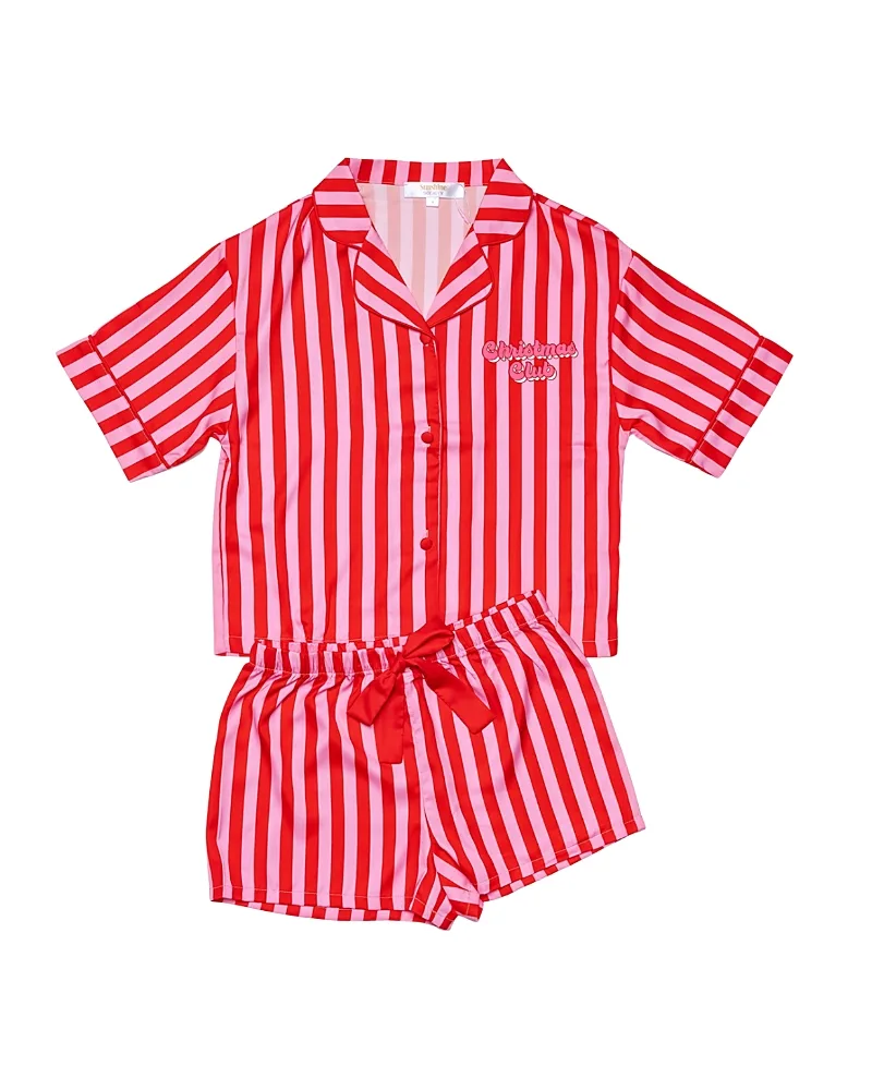 Christmas Club Short Sleeve Shorts Set by Sunshine Society