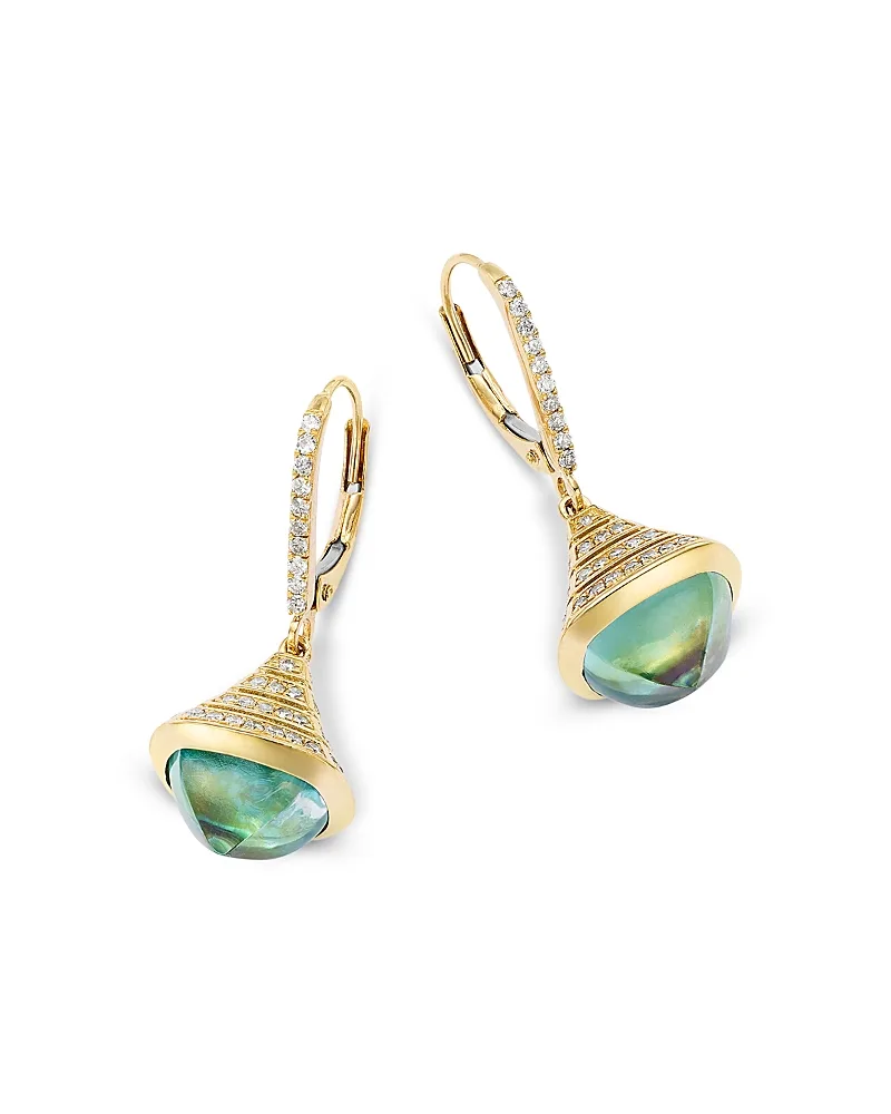 Diamond & Peridot Drop Earrings in 14K Yellow Gold, 0.75 Tcw by Bloomingdales Fine Collection