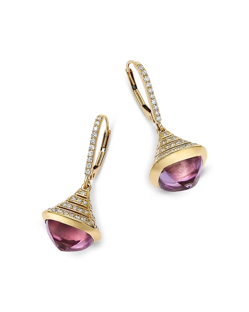 Diamond & Pink Topaz Drop Earrings in 14K Yellow Gold, 0.75 Tcw by Bloomingdales Fine Collection