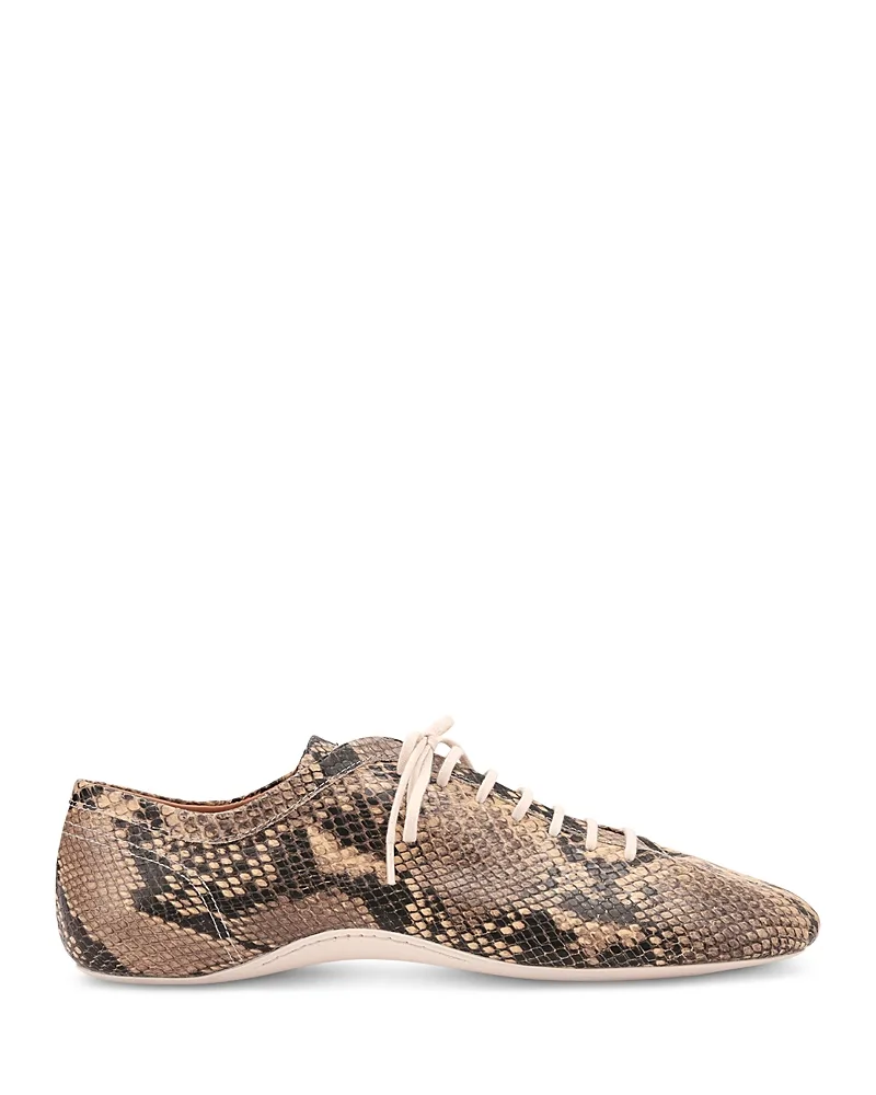 Snake Print Leather Sneakers by Dries Van Noten