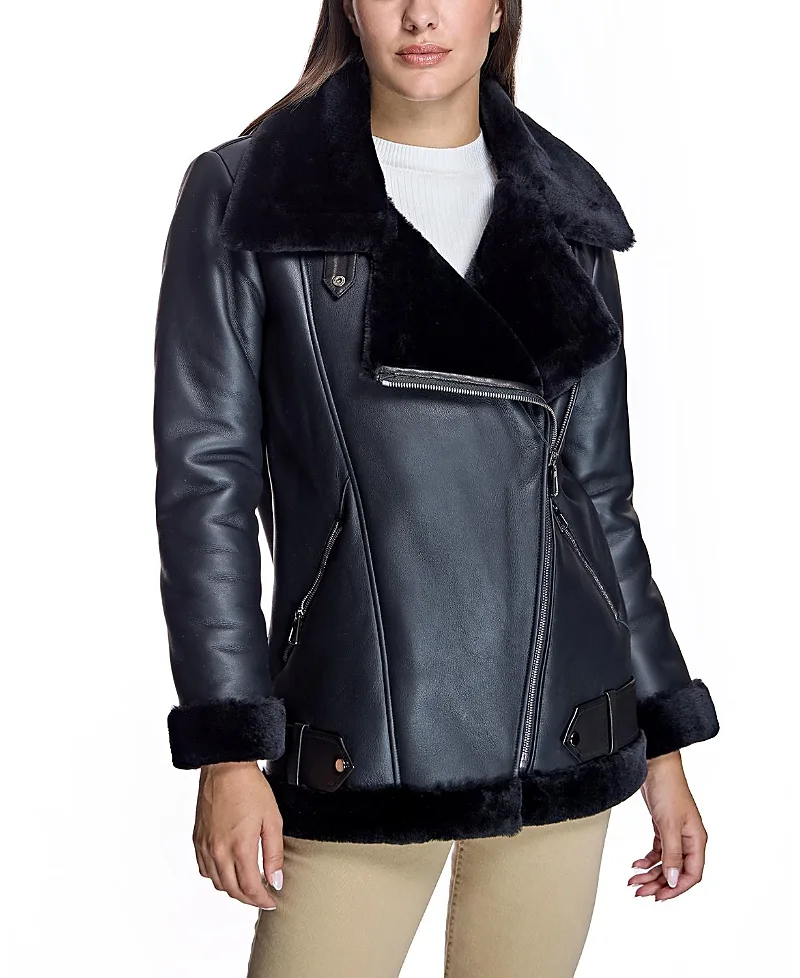 Shearling Moto Jacket by Maximilian