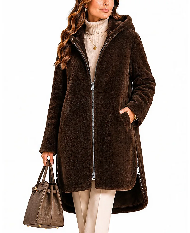 Hooded Shearling Coat by Maximilian