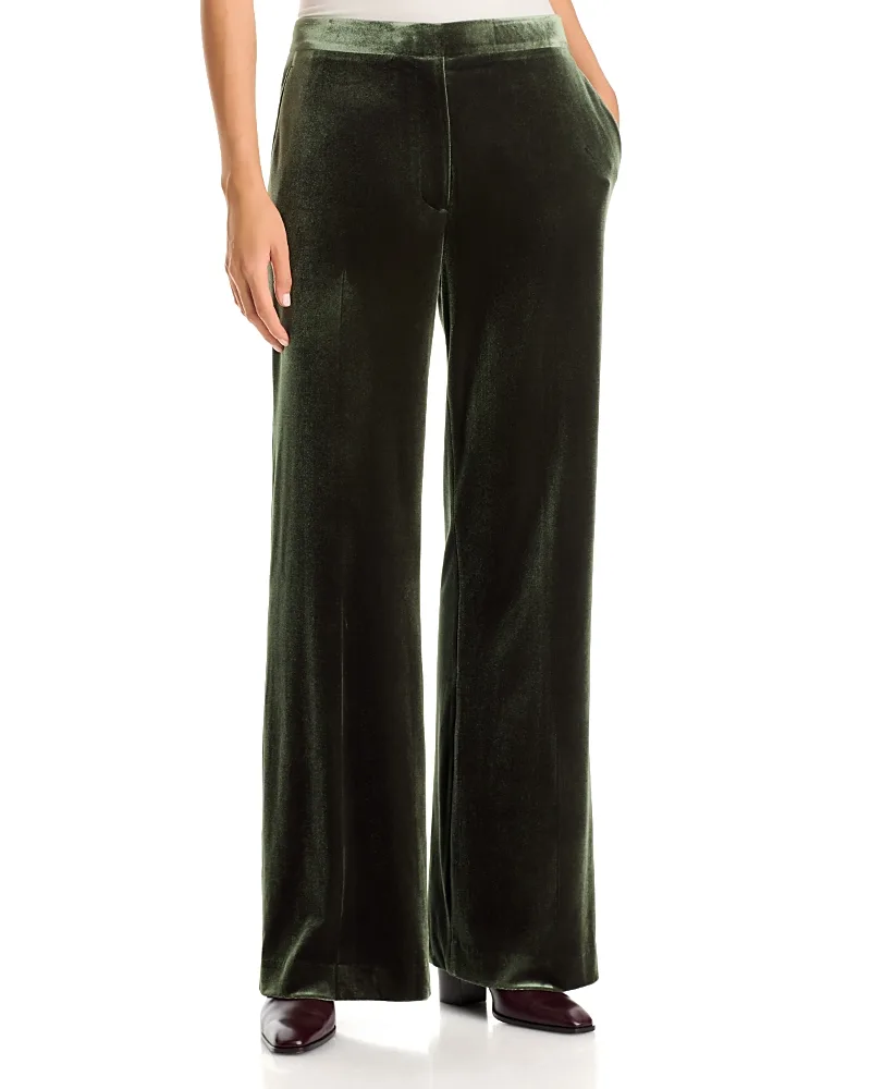 Velvet High Waist Straight Boot Pants by Sonia Rykiel