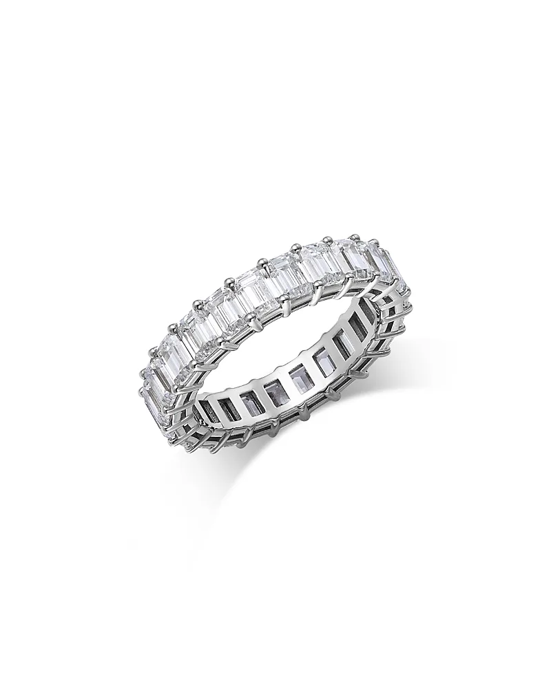 Luxe Collection Certified Lab Grown Diamond Emerald Cut Eternity Band in 18K White Gold, 5.0 Tcw by Bloomingdales Fine Collection