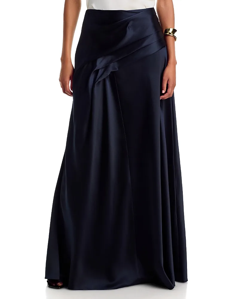 Yvonne Draped Silk Maxi Skirt by Heirlome