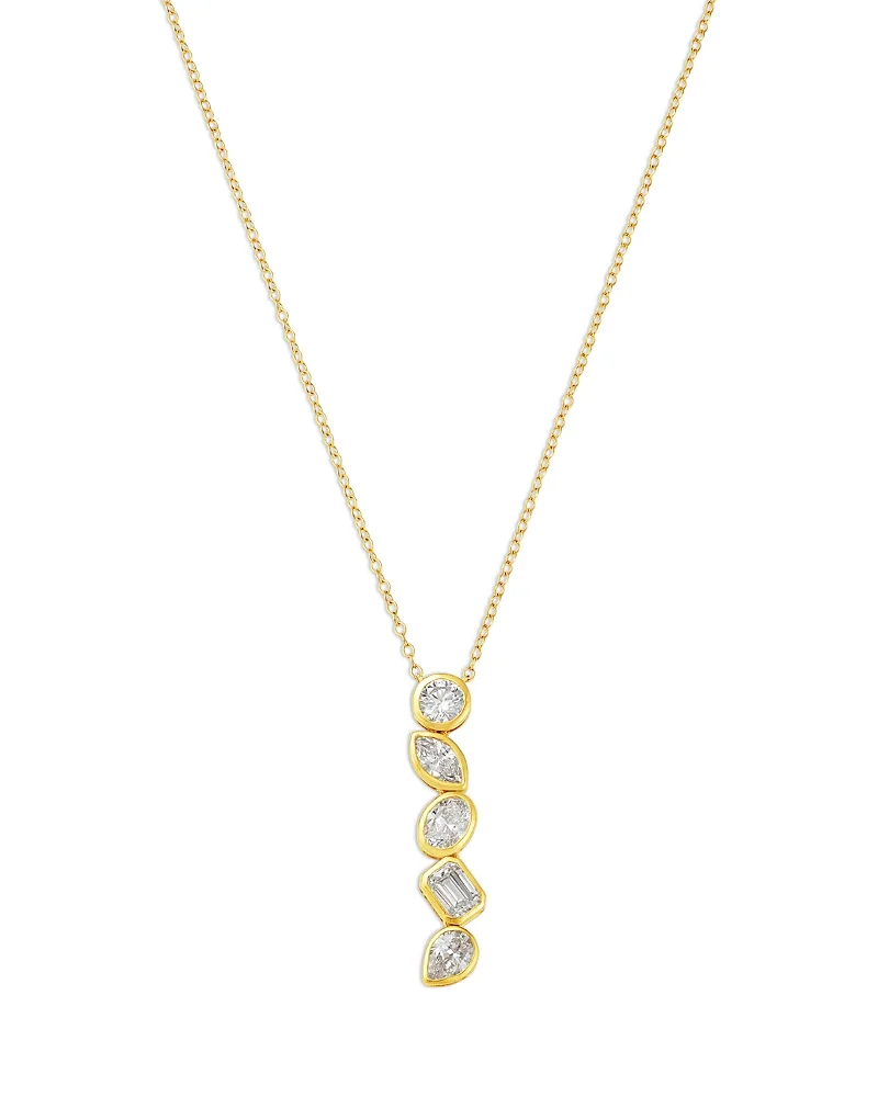 Luxe Collection Certified Lab Grown Diamond Mixed Cut Bezel Pendant Necklace in 14K Yellow Gold, 2.0 Tcw by Bloomingdales Fine Collection