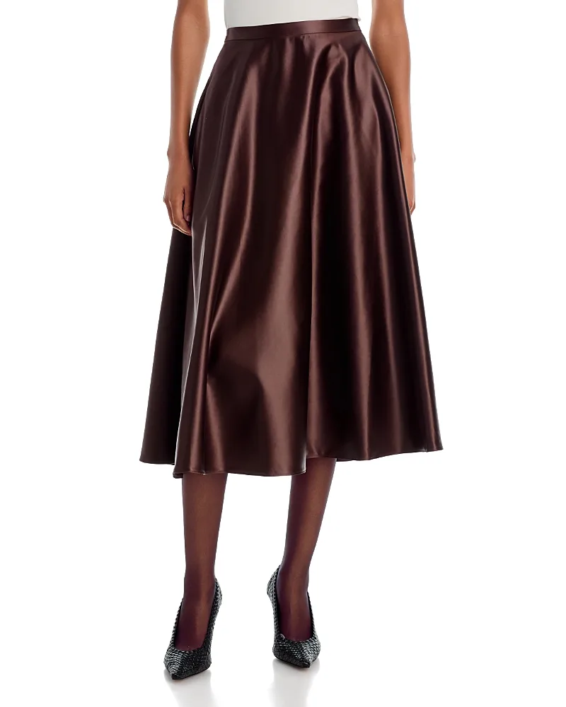 Loretta Satin Midi Skirt by Willy Chavarria