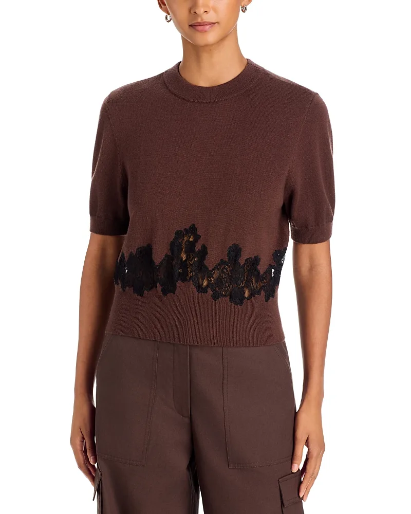 Vika Embellished Wool Crewneck Sweater by Toccin
