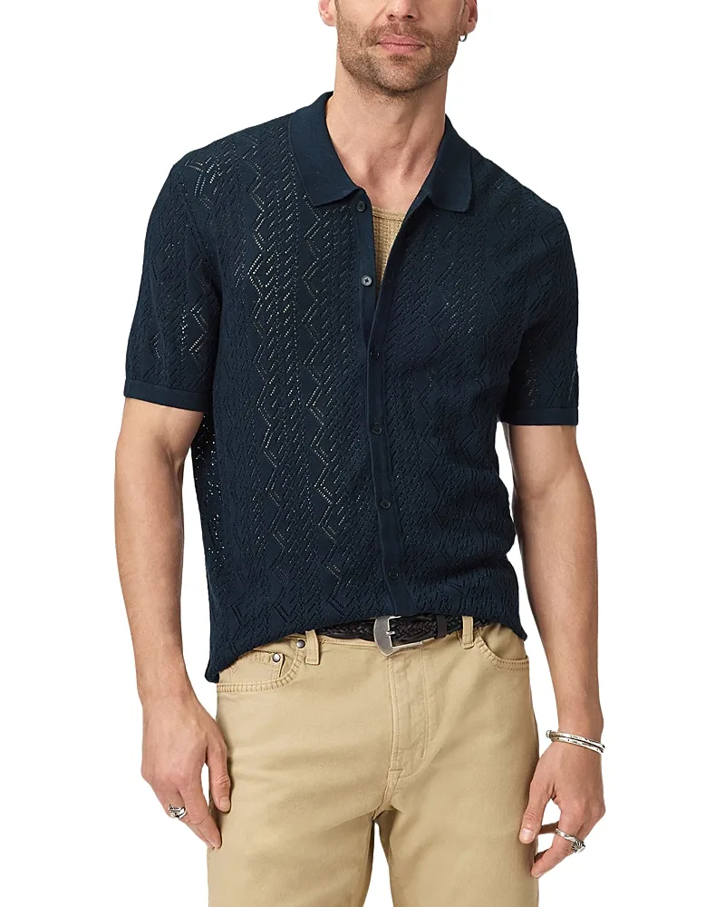 Emil Short Sleeve Pointelle Sweater Shirt by John Varvatos