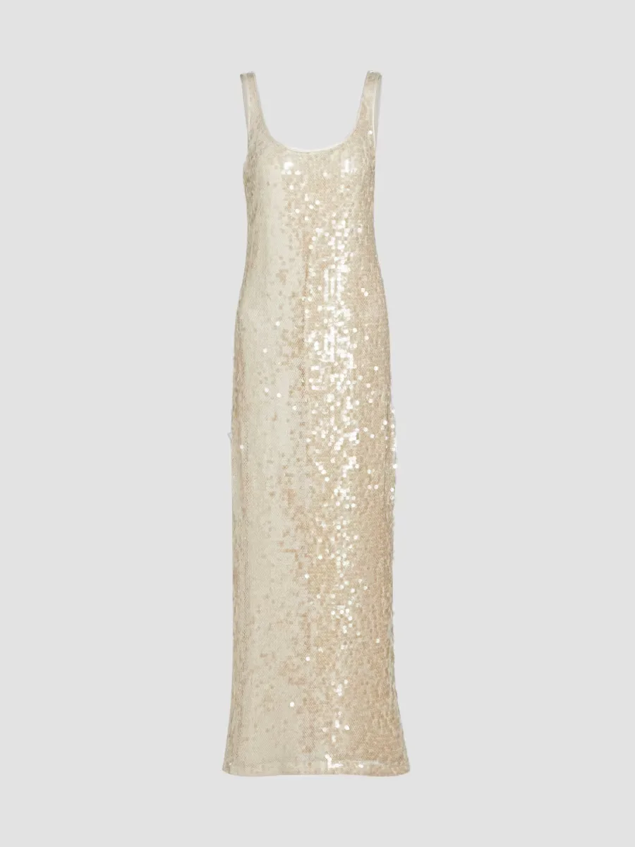 Bex Sequined Tank Maxi Dress by SIMKHAI