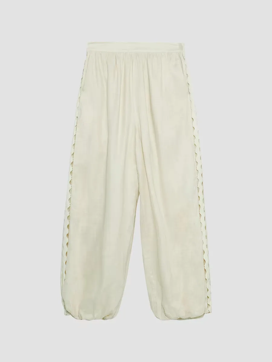 Selah Lace-Detail Linen-Blend Balloon Pants by SIMKHAI
