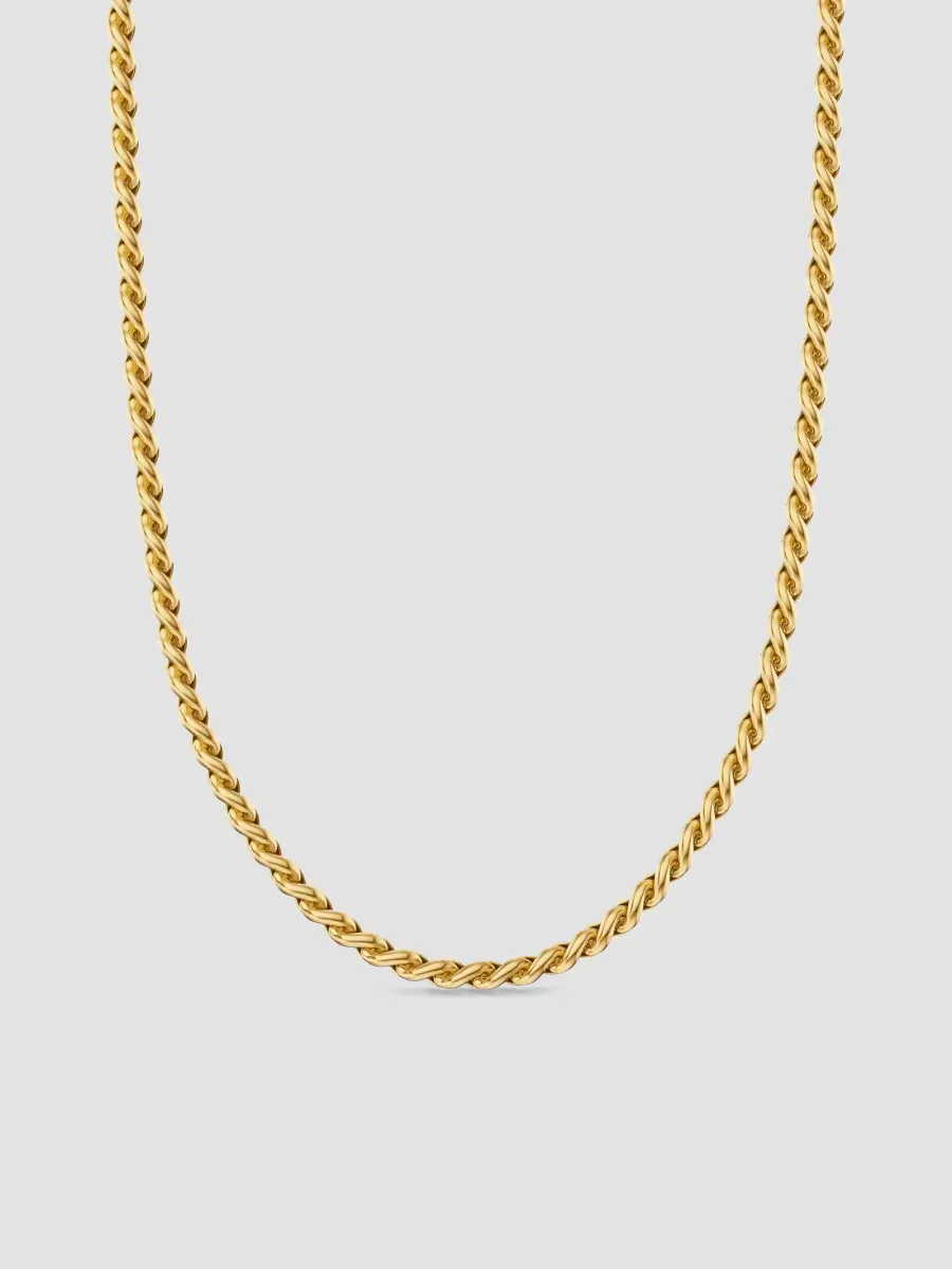 Sculpted Cable Chain Necklace in 18K Yellow Gold, 3.7MM