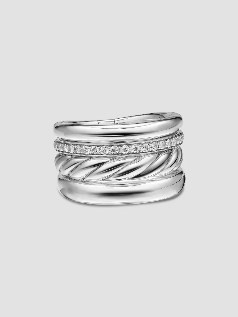 DY Mercer Four Row Ring in Sterling Silver