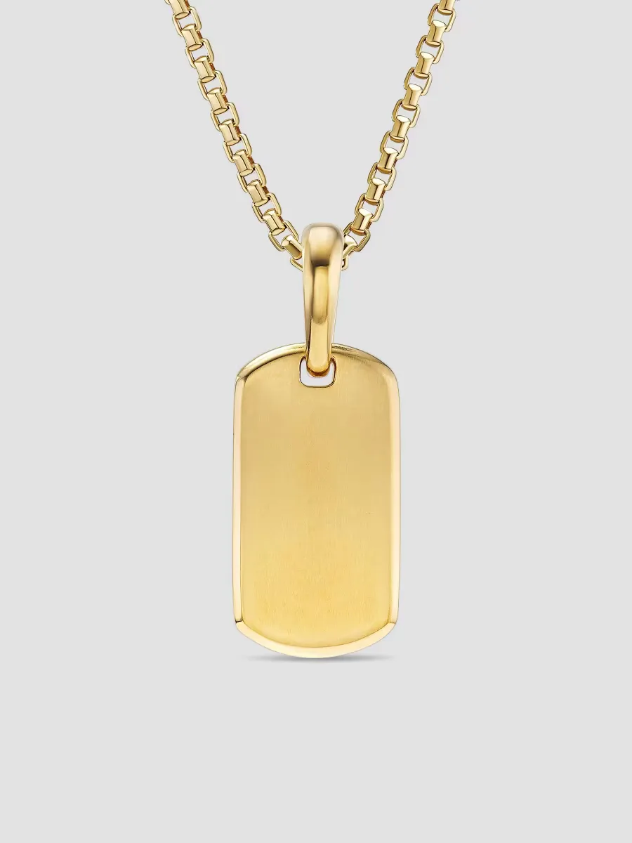Chevron Tag in 18K Yellow Gold, 21mm by David Yurman