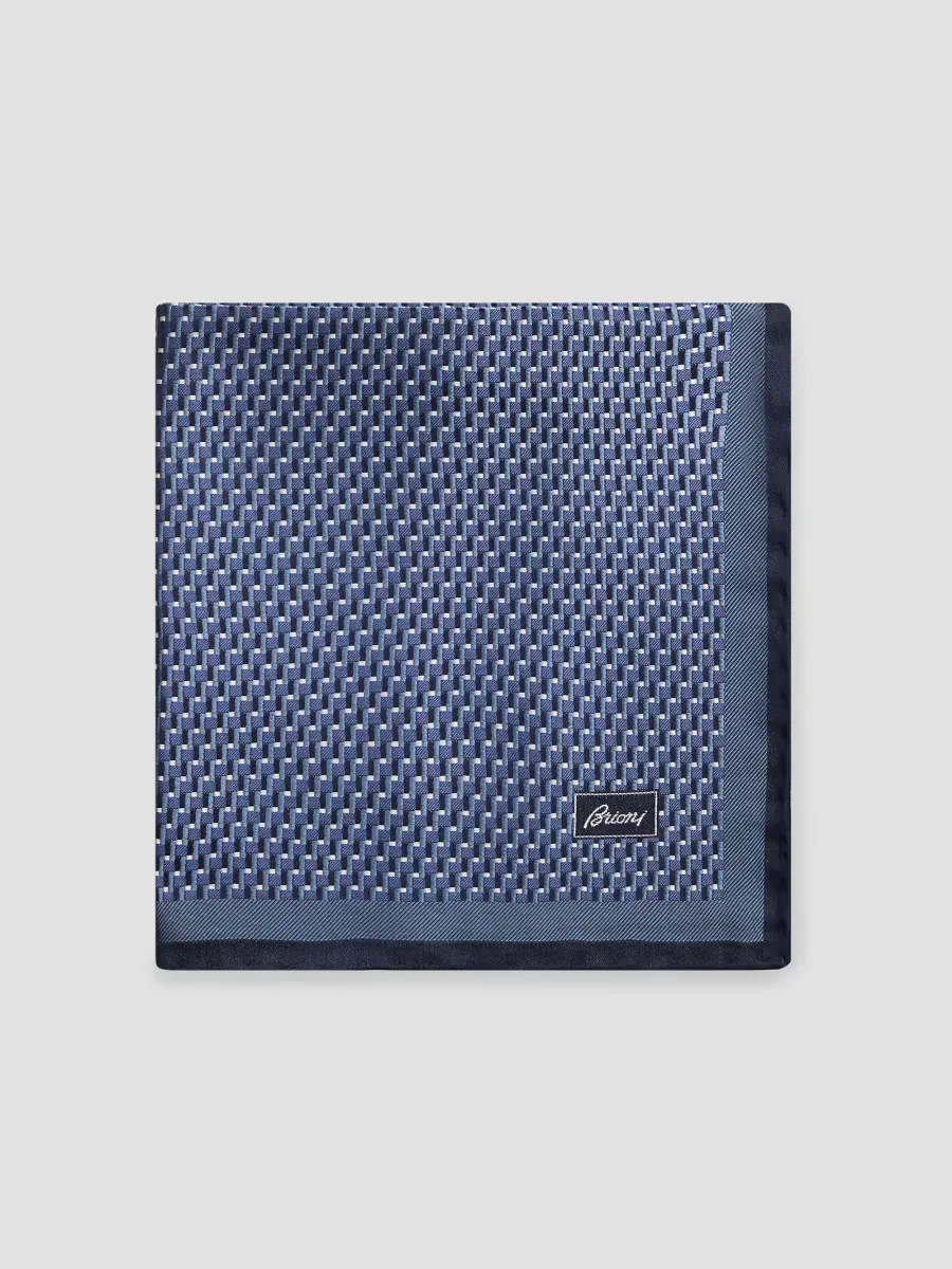 Hand-Rolled Geometric Silk Pocket Square by Brioni